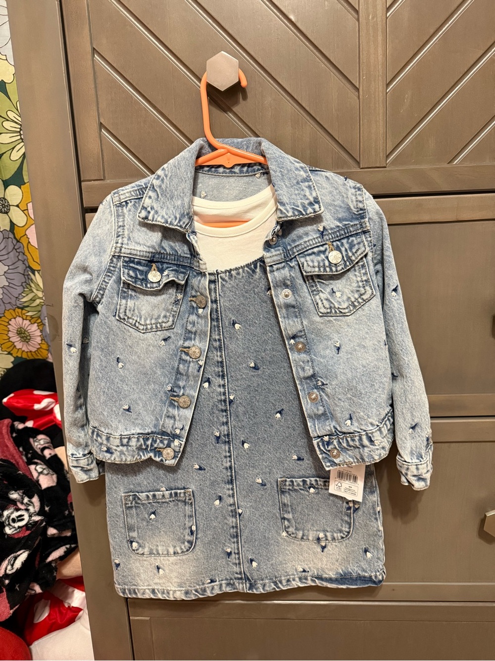 ASDA GEORGE Light Wash Denim Jacket & Dress Set - Toddler